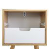 Set of 2 Bedroom Storage Nightstand Shelf with 2 Drawers - Wood XH