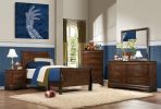 Traditional Design Bedroom Furniture 1pc Chest of 5x Drawers Brown Cherry Finish Antique Drop Handles Furniture