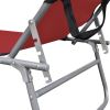 vidaXL Folding Sun Lounger with Canopy Steel and Fabric Red