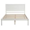 Platform Bed Frame with Headboard ; Wood Slat Support ; No Box Spring Needed ; Full; White