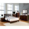 Simple Casual 1pc Nightstand Brown Cherry Color Solid wood Bedroom Furniture Contemporary Look Nightstand Nickel Bar Pull