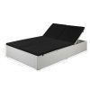 vidaXL Sun Lounger with Cushion Poly Rattan Black