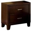 Simple Casual 1pc Nightstand Brown Cherry Color Solid wood Bedroom Furniture Contemporary Look Nightstand Nickel Bar Pull