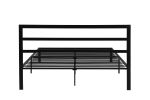 Queen Size Metal Bed Frame with Headboard Black