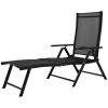 vidaXL Folding Sun Lounger Aluminum Black