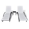 vidaXL Sun Loungers with Table Poly Rattan Black