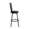 Vintage Industrial Counter Height Bar Stools Set of 2, Swivel Barstools with Metal Back for Kitchen Island, 26 Inch Height Round Seat