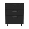 Storage Cabinet - Superior Top; Drawer Base Cabinet; Three Drawers; Four Casters -Black