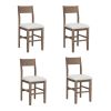 Farmhouse Counter Height 5-Piece Dining Table Set with 1 Rectangular Dining Table and 4 Dining Chairs for Small Places