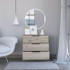 Kaia 3 Drawers Dresser; Superior Top -Light Gray