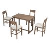 Farmhouse Counter Height 5-Piece Dining Table Set with 1 Rectangular Dining Table and 4 Dining Chairs for Small Places