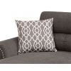 Tan Color Polyfiber Reversible Sectional Sofa Set Chaise Pillows Plush Cushion Couch Nailheads