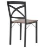 5-Piece Industrial Wooden Dining Set with Metal Frame and 4 Ergonomic Chairs