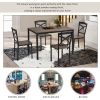 5-Piece Industrial Wooden Dining Set with Metal Frame and 4 Ergonomic Chairs