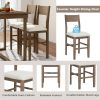 Farmhouse Counter Height 5-Piece Dining Table Set with 1 Rectangular Dining Table and 4 Dining Chairs for Small Places