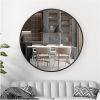 SDKOA Large Round Mirror 36 Inch with Black Aluminum Frame for Wall Decor;  Bathroom Big Circle Mirror Modern Style Wall Hanging for Bedroom;  Living