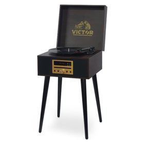 VICTOR Newbury8-in-1 Wood Music Center with Chair Height Legs - Espresso