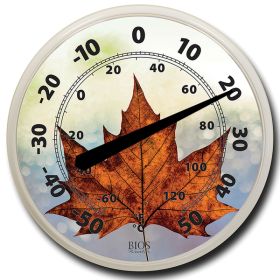 BIOS Weather 524BC 12-Inch Indoor/Outdoor Dial Thermometer (Maple Leaf)