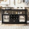 51.2''Multifunctional Large storage capacity Cabinet Morden Console Table With Multiple Small Storage Spaces for Living Room With with 2 Doors and 6 S