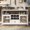 51.2''Multifunctional Large storage capacity Cabinet Morden Console Table With Multiple Small Storage Spaces for Living Room With with 2 Doors and 6 S