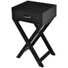 Modern Nightstand X-Shape Drawer Accent Side End Table