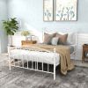 Bed Frame with Headboard and Footboard Metal Platform Bed Frame Queen Size No Box Spring Needed;  Twin Black