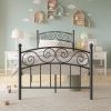 Bed Frame with Headboard and Footboard Metal Platform Bed Frame Queen Size No Box Spring Needed;  Twin Black