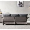 Living Room Furniture Linen Fabric Faux Leather with Wood Leg Sofa