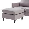 Reversible Sectional Sofa with Handy Side Pocket; Living Room L-Shape 3-Seater Couch with Modern Linen Fabric for Small Space