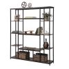 Bookcase and Bookshelf, Home Office 5 Tier Bookshelf, Open Freestanding Storage Shelf with Metal Frame