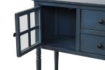 Sideboard Console Table with Bottom Shelf, Farmhouse Wood/Glass Buffet Storage Cabinet Living Room