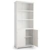 Standing Wooden Bookcase with  3 Tier Open Book Shelving and Double Doors