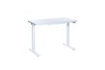 Glass Electric Standing Desk with Drawer - 45 x 23 Inch Tempered Glass Dual Motor Height Adjustable Sit Stand Desk Computer Workstation with USB/Wirel