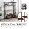 Bookcase and Bookshelf, Home Office 5 Tier Bookshelf, Open Freestanding Storage Shelf with Metal Frame