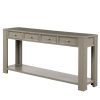 Console Table for Entryway Hallway Sofa Table with Storage Drawers and Bottom Shelf