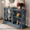 Console Table with 3-Tier Open Storage Spaces and 'X' Legs, Narrow Sofa Entry Table for Living Room, Entryway and Hallway