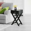 Modern Nightstand X-Shape Drawer Accent Side End Table