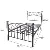 Bed Frame with Headboard and Footboard Metal Platform Bed Frame Queen Size No Box Spring Needed;  Twin Black