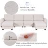 3 Pieces U shaped Sofa with Removable Ottomans