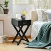 Modern Nightstand X-Shape Drawer Accent Side End Table