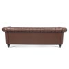 83.46''  PU Rolled Arm Chesterfield Three Seater Sofa.