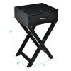 Modern Nightstand X-Shape Drawer Accent Side End Table