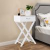 Modern Nightstand X-Shape Drawer Accent Side End Table