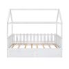 Twin Size House Bed with drawers, Fence-shaped Guardrail, Gray