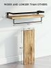 Floating bathroom shelf with towel rail; bathroom/living/kitchen/bedroom wall shelf set of 2; light brown; dark brown; black.