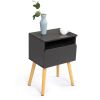 Set of 2 Modern Nightstand, Bedroom Endtable with Drawer, Shelf, Bedside Furniture for Living Room,